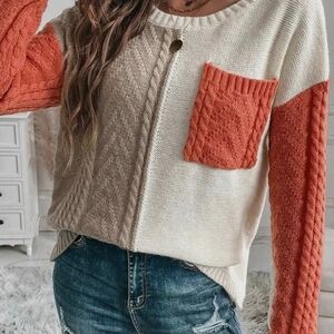 Cozy Patchwork Knit Sweater